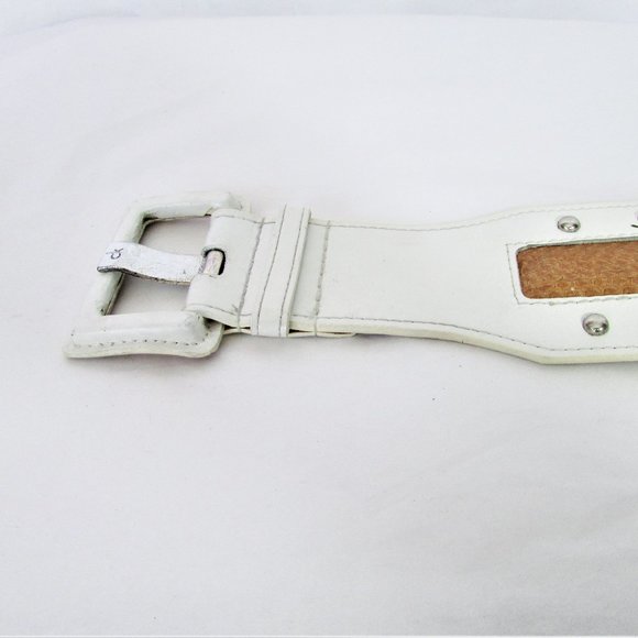 Calvin Klein white tan stripe leather belt M main image 2
